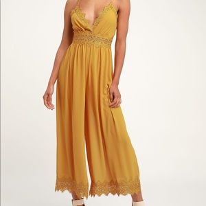 Mustard Yellow Lace Jumpsuit